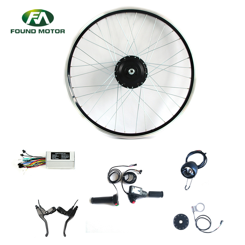 FOUND MOTOR 48V 500W Electric Hub Motor Electric Bike Conversion Kit with Optional Brake Lever