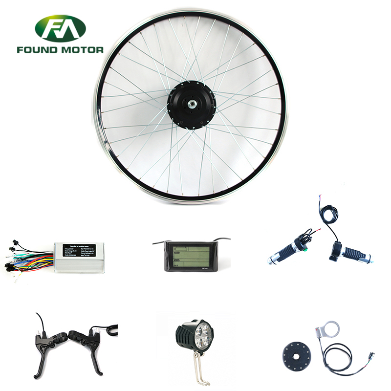 48V 500W BLDC Geared Motor Electric Bike Conversion Kit with Optional Brake Lever