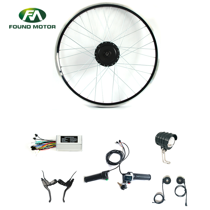 26'' 48V 500W Electric Bike Conversion Kit with Battery Indicate Throttle Electric Bike Accessories