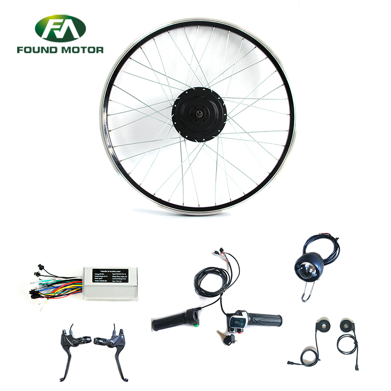 Electric Bicycle BLDC Geared Motor 48V 350W Electric Bike Conversion Kits with Optional Battery Indicate Throttle