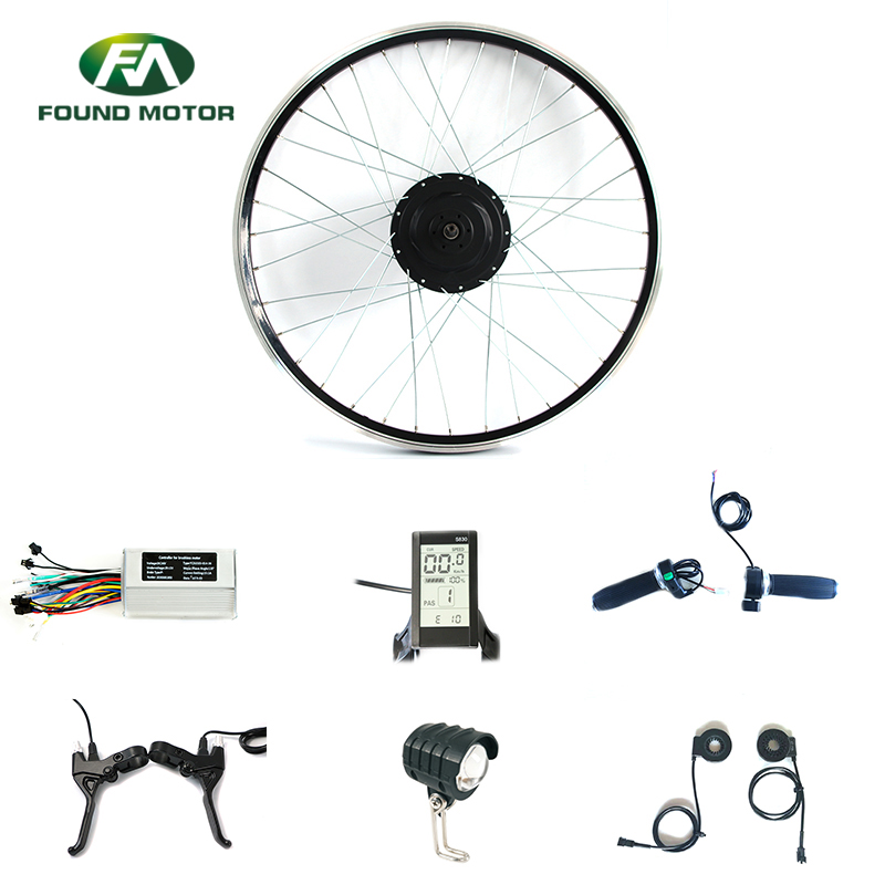 22'' 48V 500W Front/Rear Drive Motor Electric Bike Conversion Kit with Optional LCD/LED Display