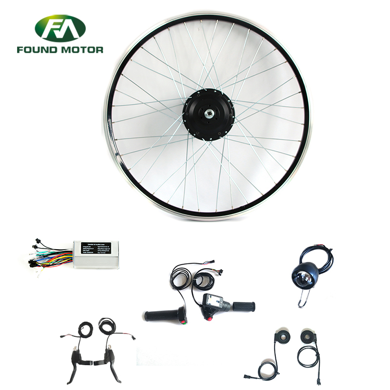 FOUND MOTOR Electric Hub Motor Electric Bike Conversion Kit with Power Display Throttle