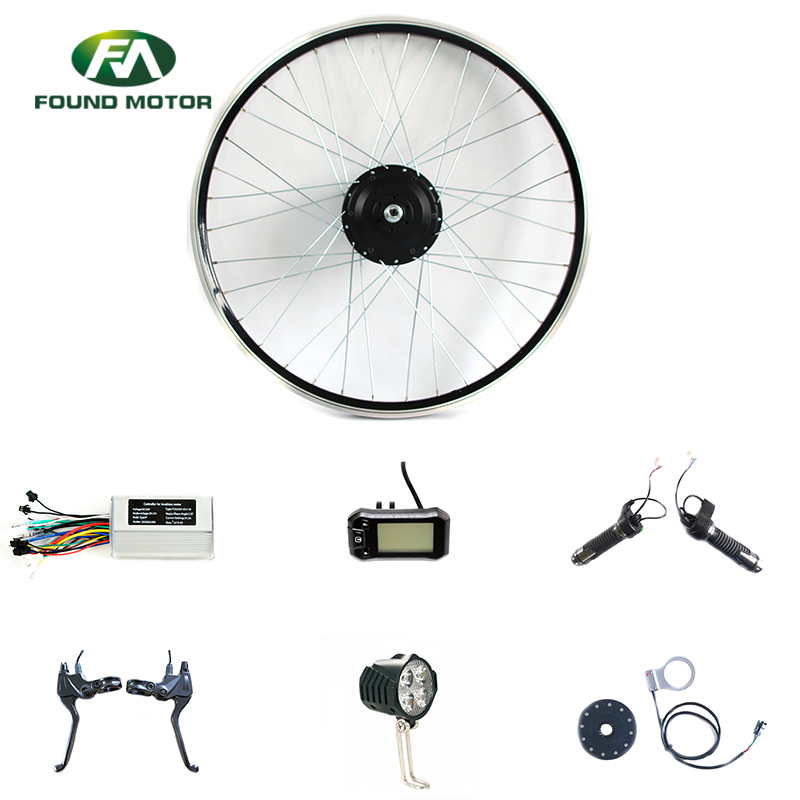 48V 500W BLDC Geared Motor Electric Bike Conversion Kit with Optional Front Light