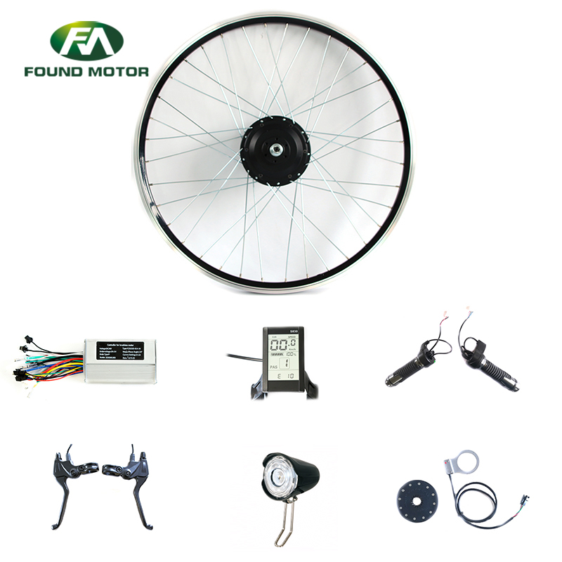 48V 350W BLDC Geared Motor Electric Bike Conversion Kit with Optional Front Light