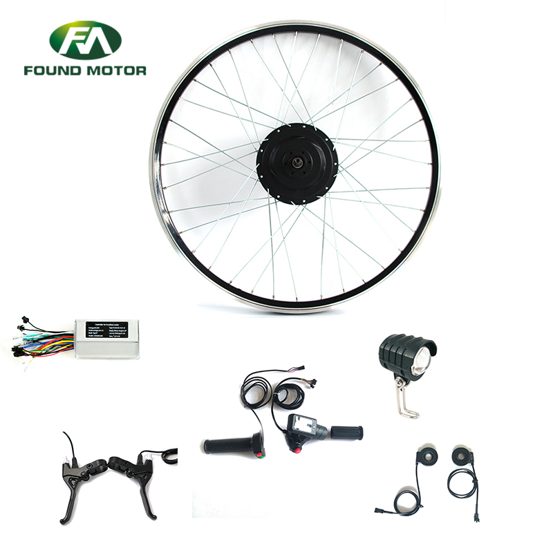 E Bicycle Conversion Kit 48V 500W BLDC Geared Motor Electric Bike Kit with Optional Power Display Throttle